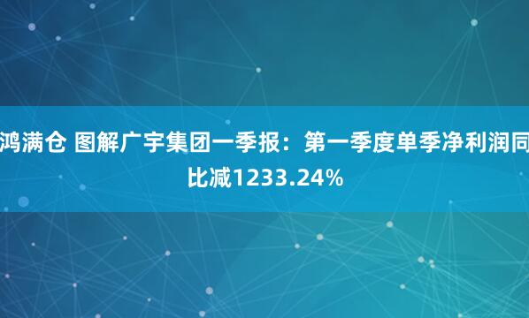 鸿满仓 图解广宇集团一季报：第一季度单季净利润同比减1233.24%
